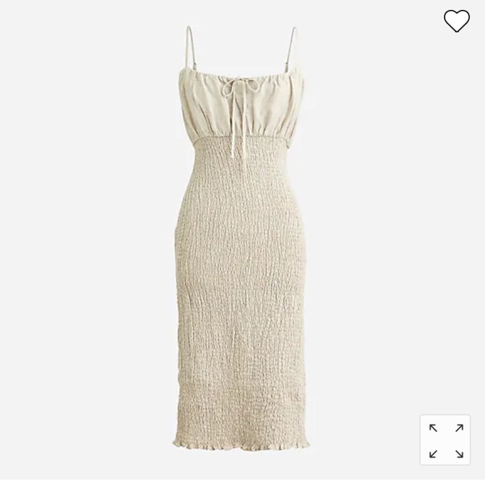 JCREW NWTO Smocked linen dress